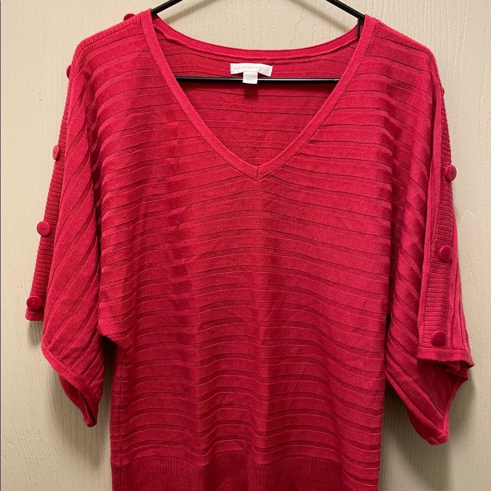 NY&CO Hot Pink 3/4 Dolman Sleeve Sweater
